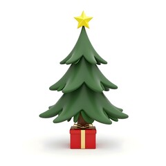 Obraz premium Christmas tree with a white background 