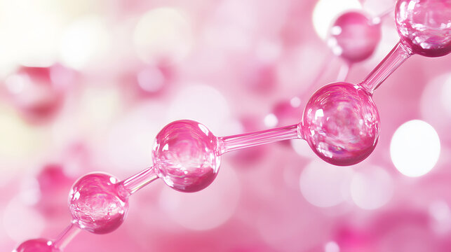 Fototapeta Pink molecular structure beauty abstract concept background