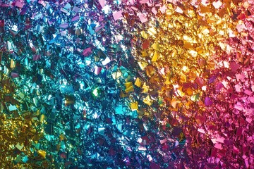 Fototapeta premium Holographic rainbow foil iridescent texture abstract hologram background.