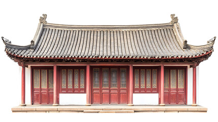 Fototapeta premium Chinese Home Architecture Isolated on Transparent Background 
