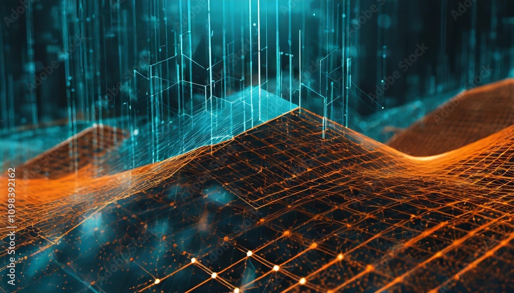 Wall mural dynamic and modern digital abstract d background showcasing futuristic network abilities with vibran