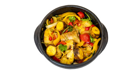 Typical Brazilian tropical fish stew with palm oil, coconut milk and traditional beach spices