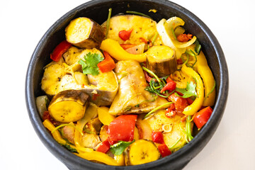 Typical Brazilian tropical fish stew with palm oil, coconut milk and traditional beach spices