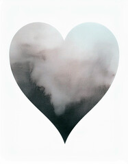 Romantic Watercolor Heart Pink Mauve Brown Shades Love Design Valentine s Day Wedding Anniversary