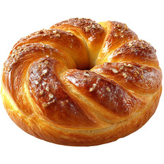 Yummy Finnish Pulla Bread Isolated On White Background