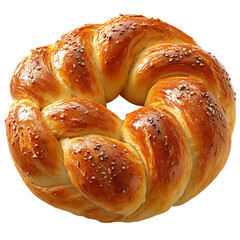 Yummy Finnish Pulla Bread Isolated On White Background