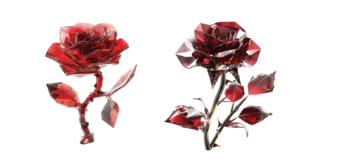 Elegant Red Crystal Rose Ornament for Home Decor and Gifts