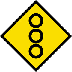 Abstract geometric yellow traffic signal light icon design 