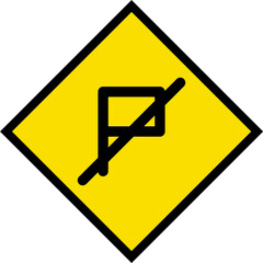 Abstract geometric yellow no parking road traffic signal icon design 
