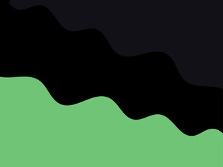 wavy abstract paper cut fluid black and green background
