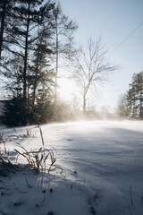 snowy town.
streets in the snow