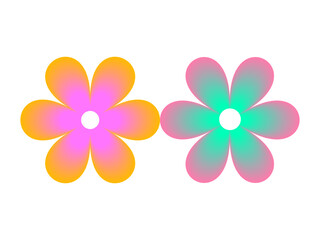 abstract design of a hand-draw gradient floral flower illustration