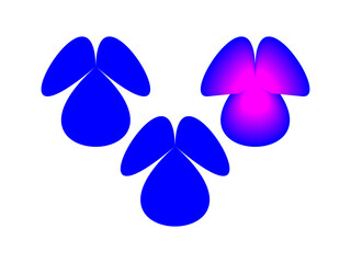 abstract design of a hand-draw minimal floral bud and flower illustration