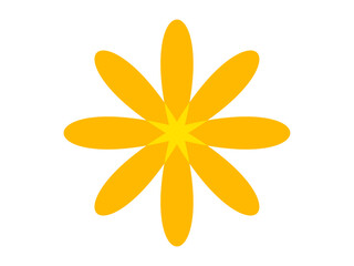 abstract design of a hand-draw yellow botanical floral flower illustration