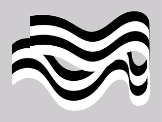 abstract design of a black-and-white wave pencil art 