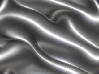 Fototapeta premium A close-up of smooth, silver satin fabric with a luxurious sheen