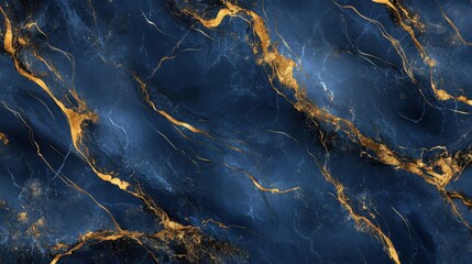 Fototapeta premium Abstract Blue and Gold Marble Texture