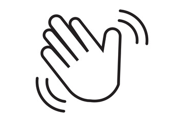 Fototapeta premium Set of hand hello icons. Hand waving, hand gesture, hello, hi, bye, wave hello, goodbye, greeting symbol. Vector.