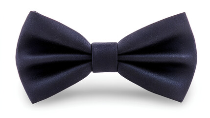 Elegant Black Bow Tie Isolated Against White Background