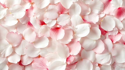 Fototapeta premium A close-up of delicate pink and white flower petals creating a soft, romantic texture.