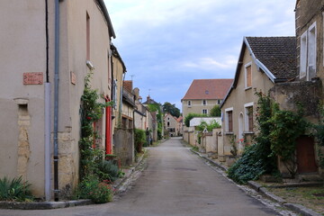 Fototapeta premium typical streets with old houses in Noyers sur Serein, France, Europe