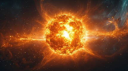 Obraz premium Exploding Star: Cosmic Fireball in Deep Space Nebula