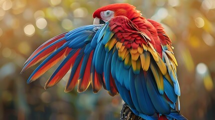 Obraz premium Scarlet Macaw with Vibrant Feathers