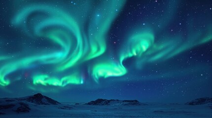 Fototapeta premium Vibrant colors of the aurora borealis dancing in the polar skies , northern lights, sky, vibrant