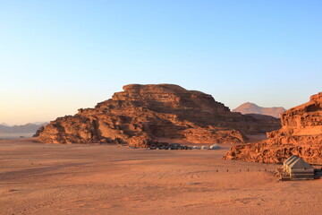 Sunset in Wadi Rum desert in Jordan