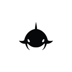 Amazing orca or whale silhouette icon vector art illustration.