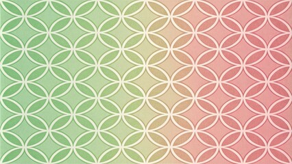 Repeating Interlocking Circles Green to Pink Gradient Texture Pattern