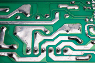 Tracks electronic circuit board, rear view
