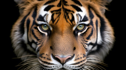 Fototapeta premium Majestic Bengal Tiger Close-Up – Capturing the Power and Beauty of This Iconic Big Cat in Its Natural Habitat