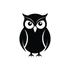 Majestic  Owl Silhouette Vector for Elegant Design on White Background. 