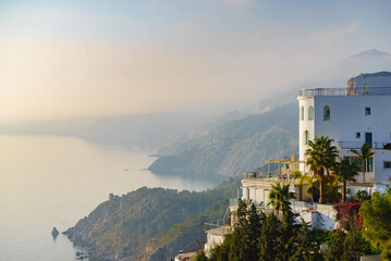 Sea landscape, cliff coast in Andalusia Spain
