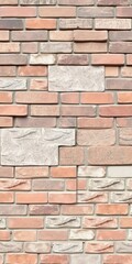 Fototapeta premium Various brick textures featuring a mix of red, gray, and brown hues perfect for construction and design projects, building, detail