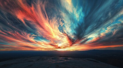 Stunning sunset landscape with colors