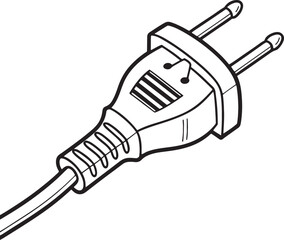 A Beautiful Electrical power plug icon vector on white background, power plug icon