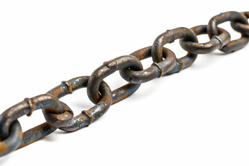 Obraz premium rusty chain isolated on white background
