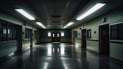 Obraz premium Hospital, ambulance resuscitation and waiting room
