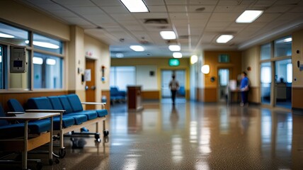 Fototapeta premium Hospital, ambulance resuscitation and waiting room