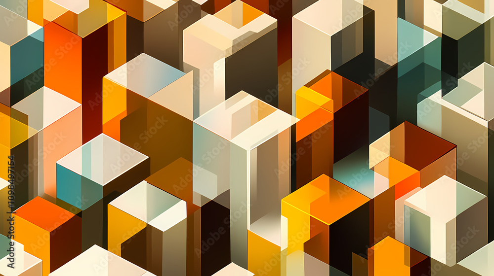 Canvas Prints modern abstract background with 3d geometric cube patterns. creative design with shadows and reflect