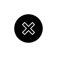 Obraz premium Close button icon black and white vector outline sign