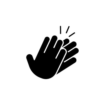 recommend clip art: Clapping hand icon black and white vector outline sign