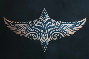Intricate Winged Tribal Tattoo Design
