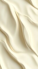 Fototapeta premium Creamy white fabric with soft folds and ripples.