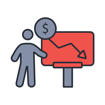 recommend clip art: deficit icon. vector.Editable stroke.linear style sign for use web design,logo.Symbol illustration.