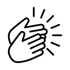 Fototapeta premium Icon of hands clapping with motion lines in outline design. Editable stroke.