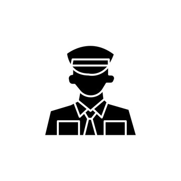 black silhouette officer portrait clip art preview