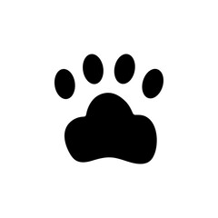 Fototapeta premium Paw icon black and white vector outline sign